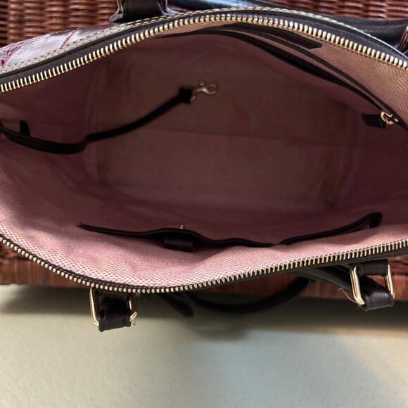 Dooney & Bourke Croco-Embossed Leather Shoulder Bag and Wallet - Bordeaux color - Picture 3 of 5